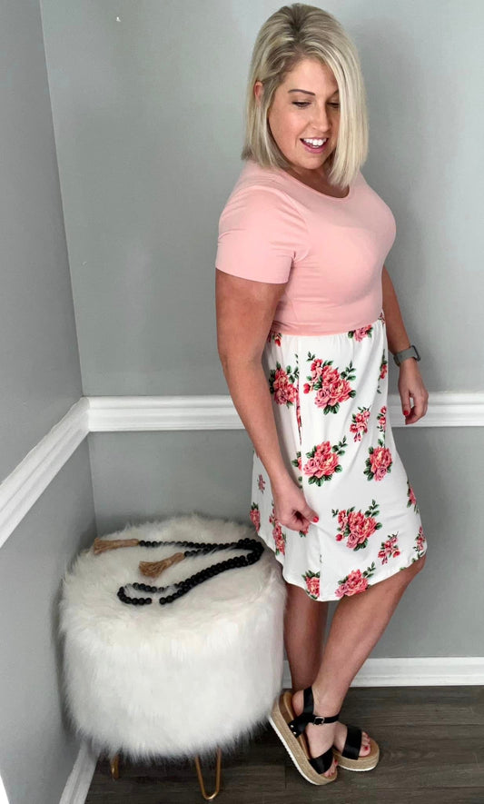 Empire Waist Rose Dress