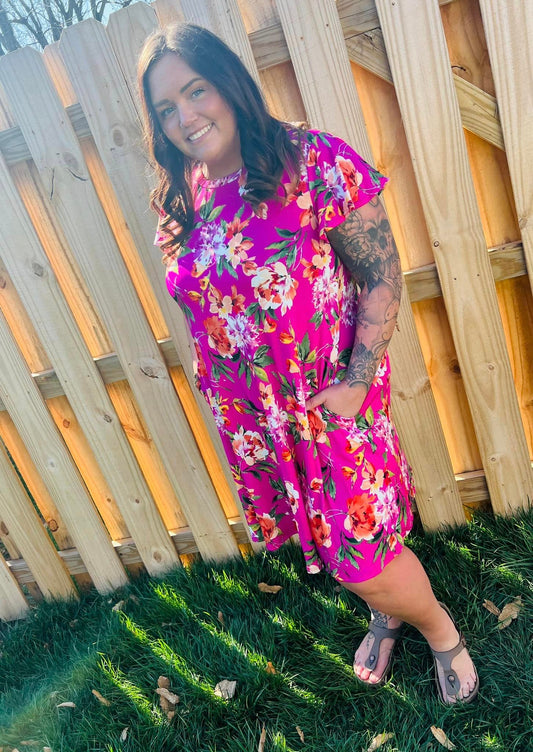 Pink Floral Dress