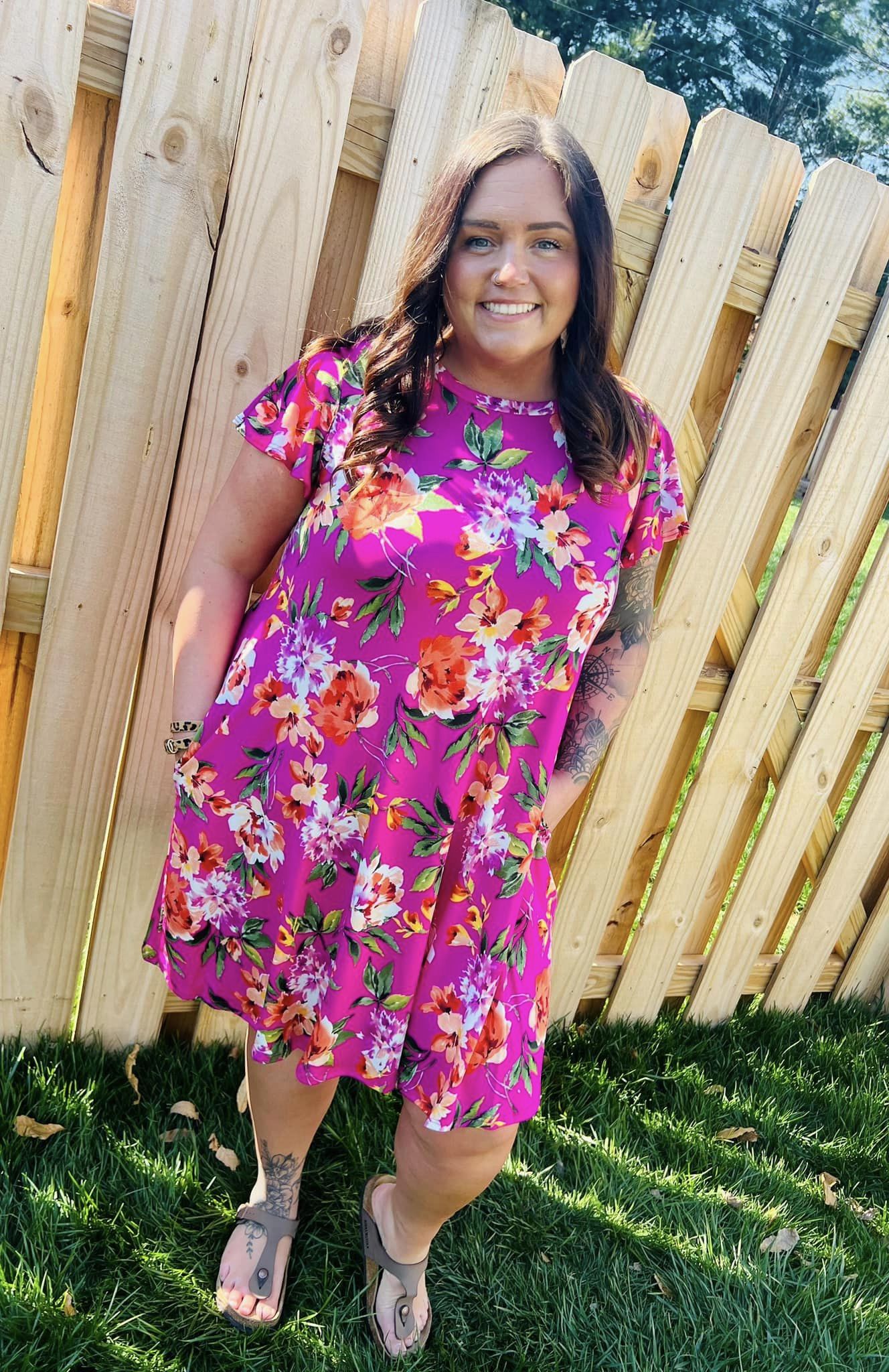 Pink Floral Dress