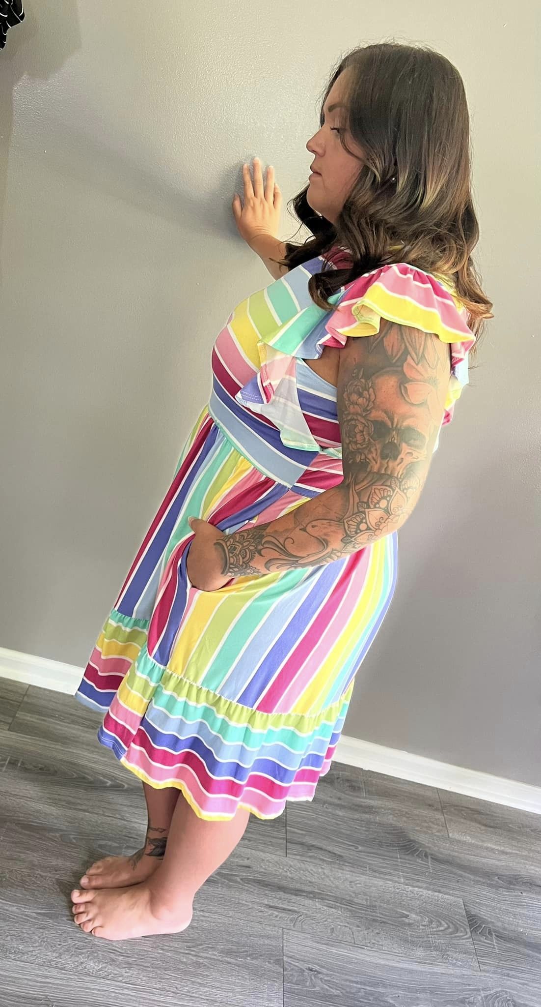 Rainbow Striped Dress