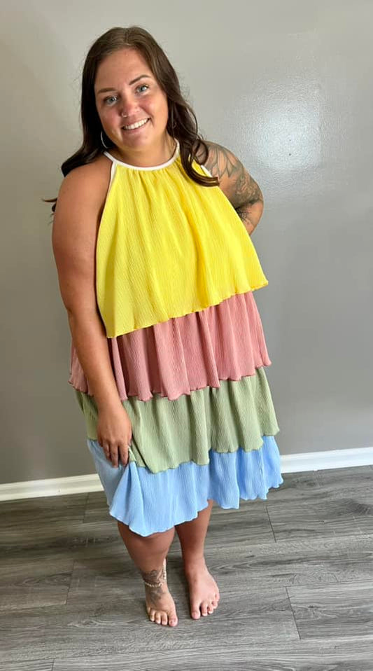 Pastel Tiered Dress