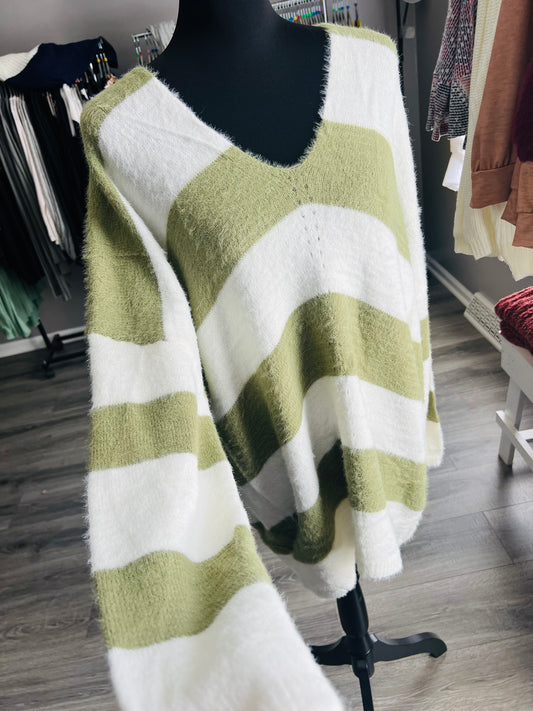 Moss & Ivory Stripe Sweater