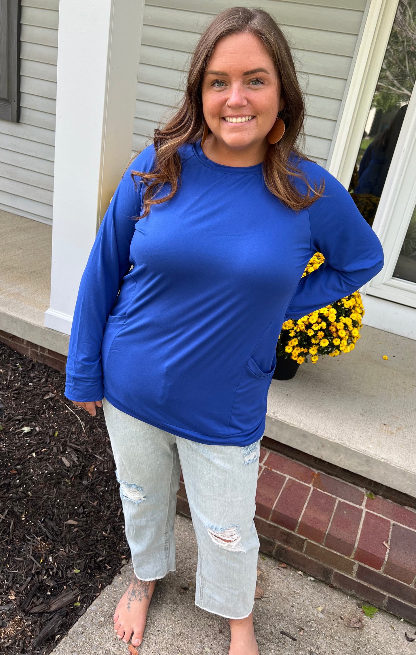 Royal Blue Pocketed Top