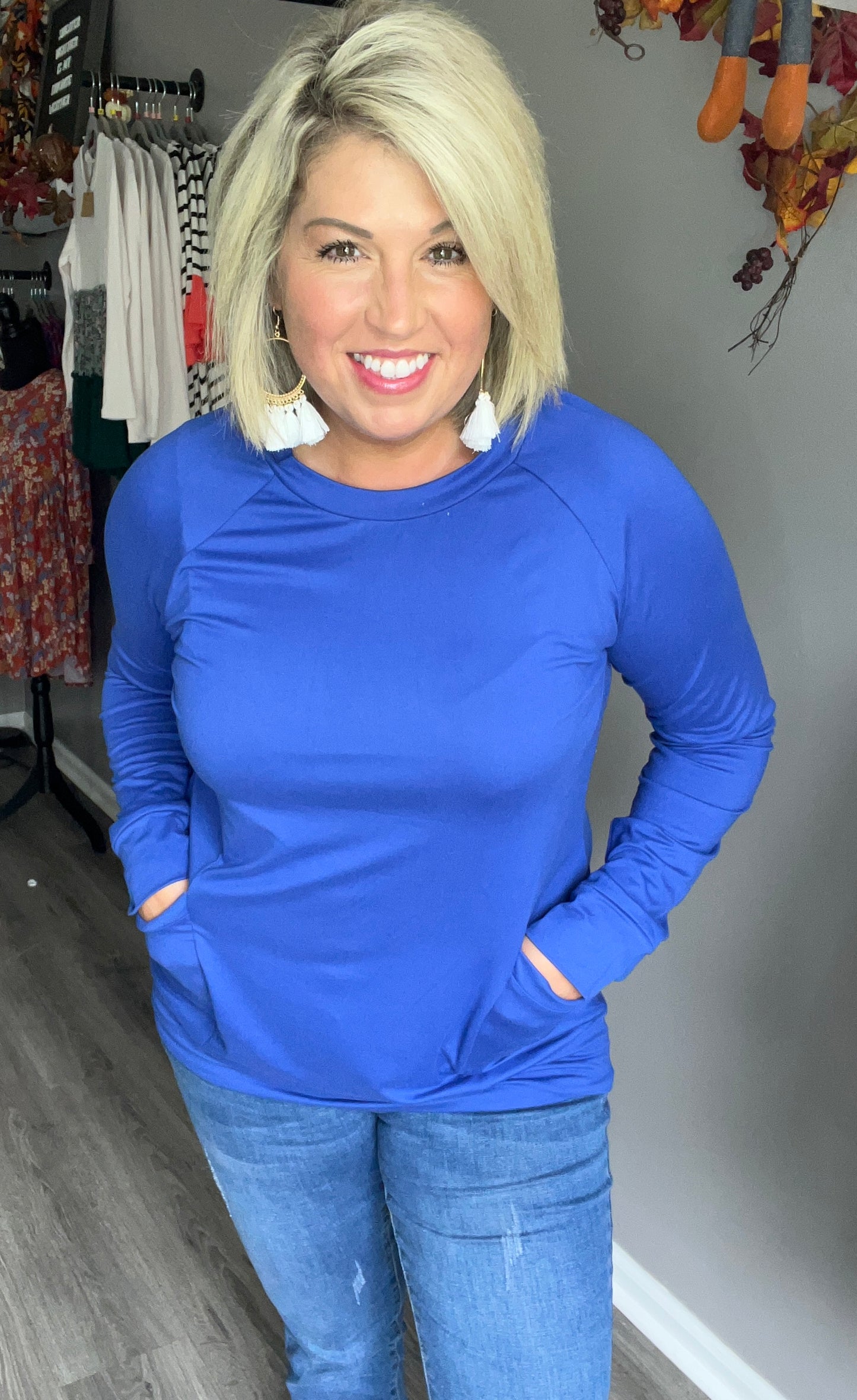 Royal Blue Pocketed Top