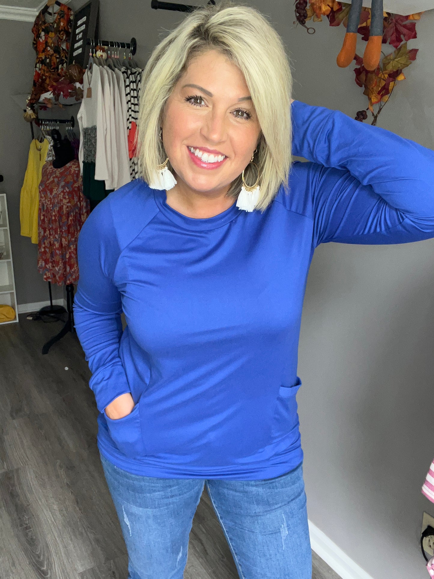 Royal Blue Pocketed Top