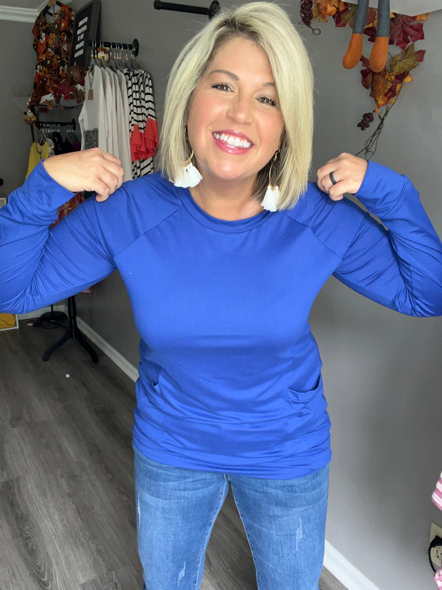 Royal Blue Pocketed Top