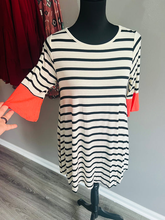 Striped/Coral Tunic